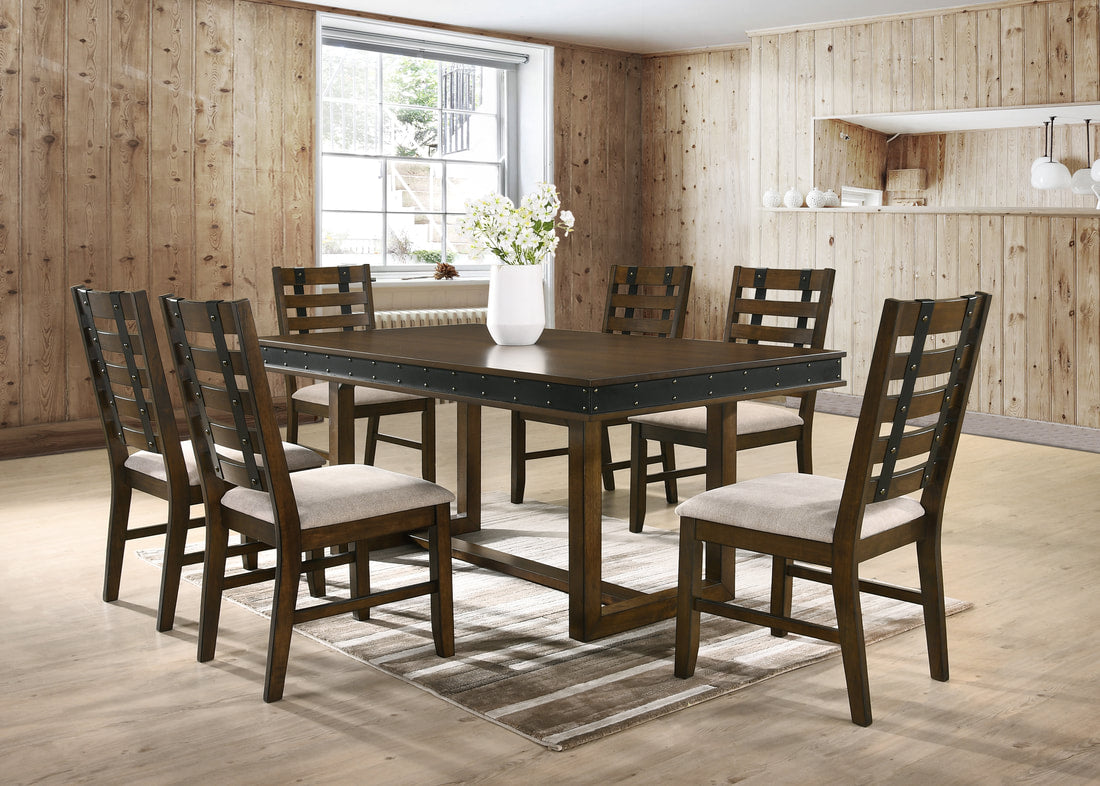 7pcs Chicago Wood Finish Dining Set