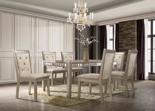7pcs Clara Gold Finish Dining Set