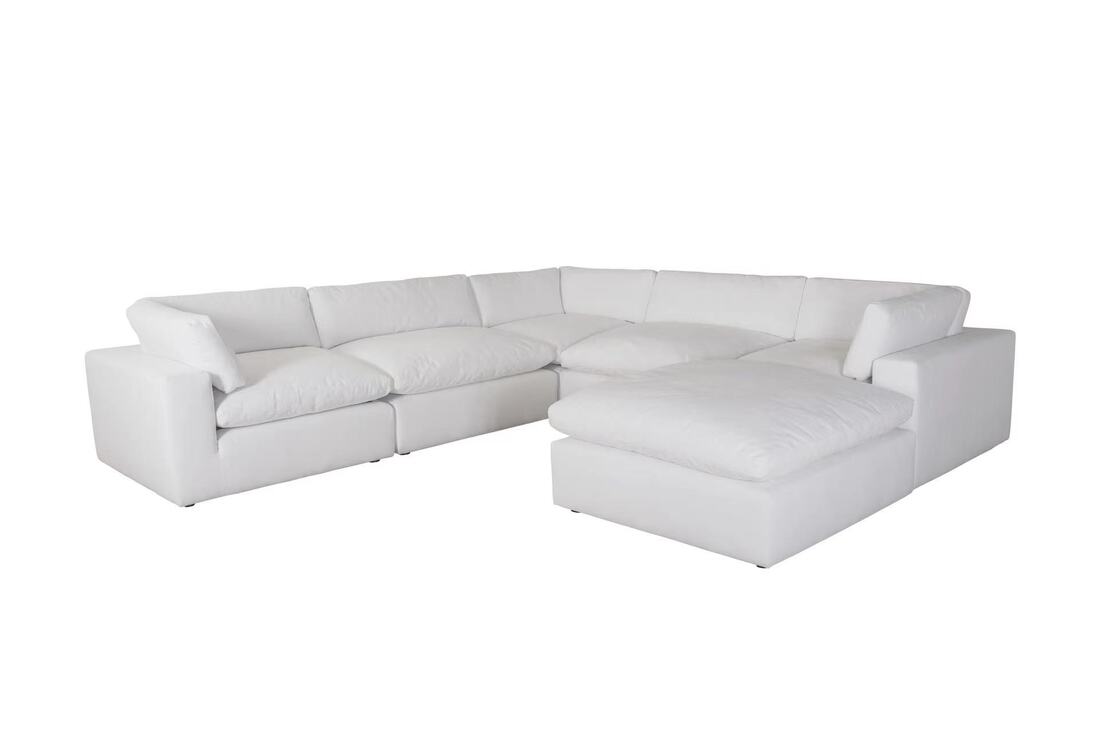 XL Cloud White Oversized Sectional & Ottoman