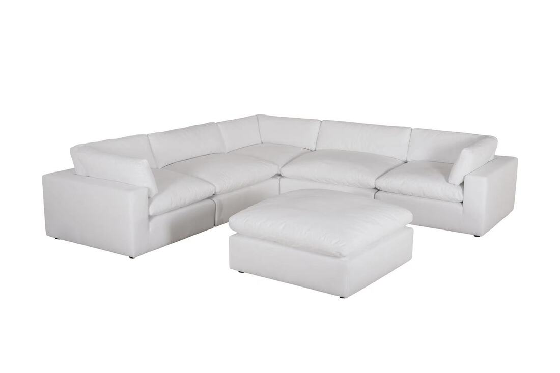 XL Cloud White Oversized Sectional & Ottoman
