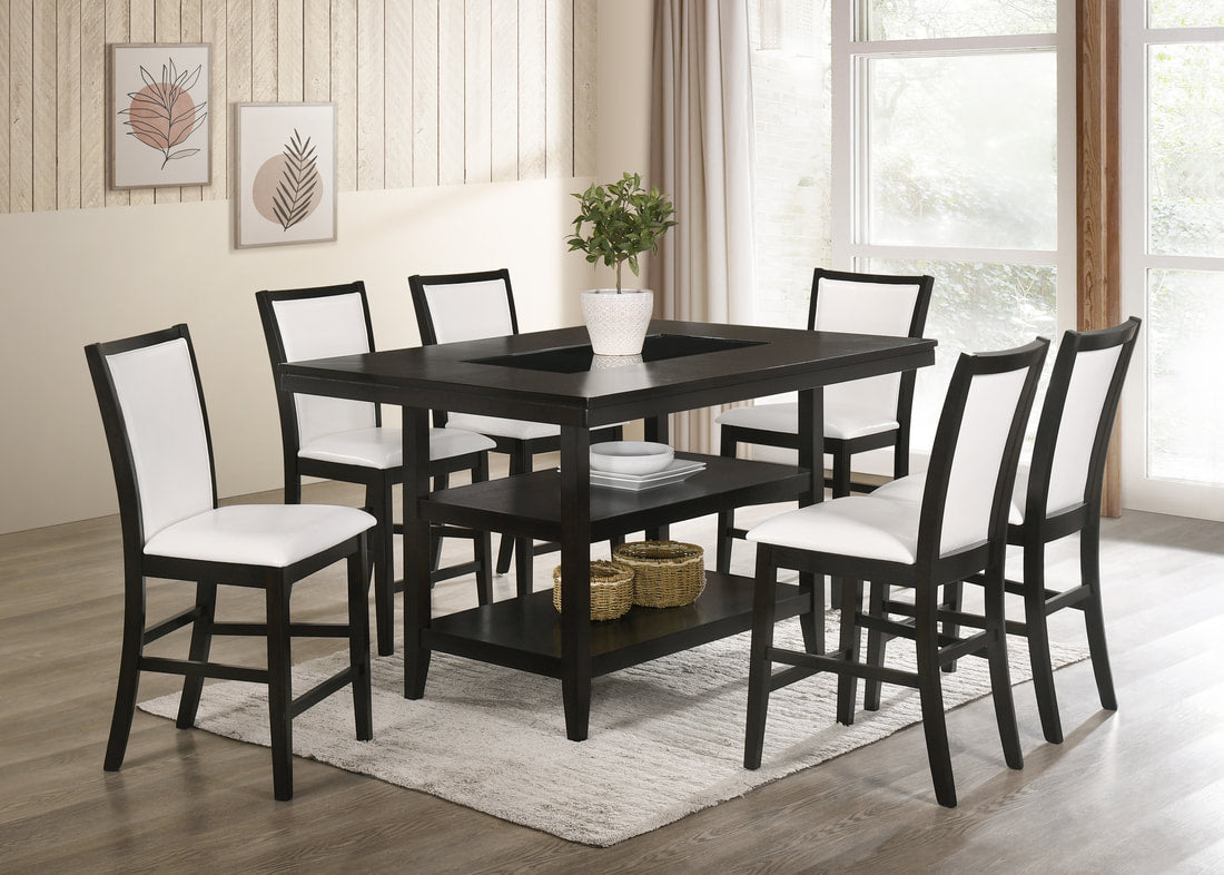 7pcs Condor White Counter Height Table Dining Set