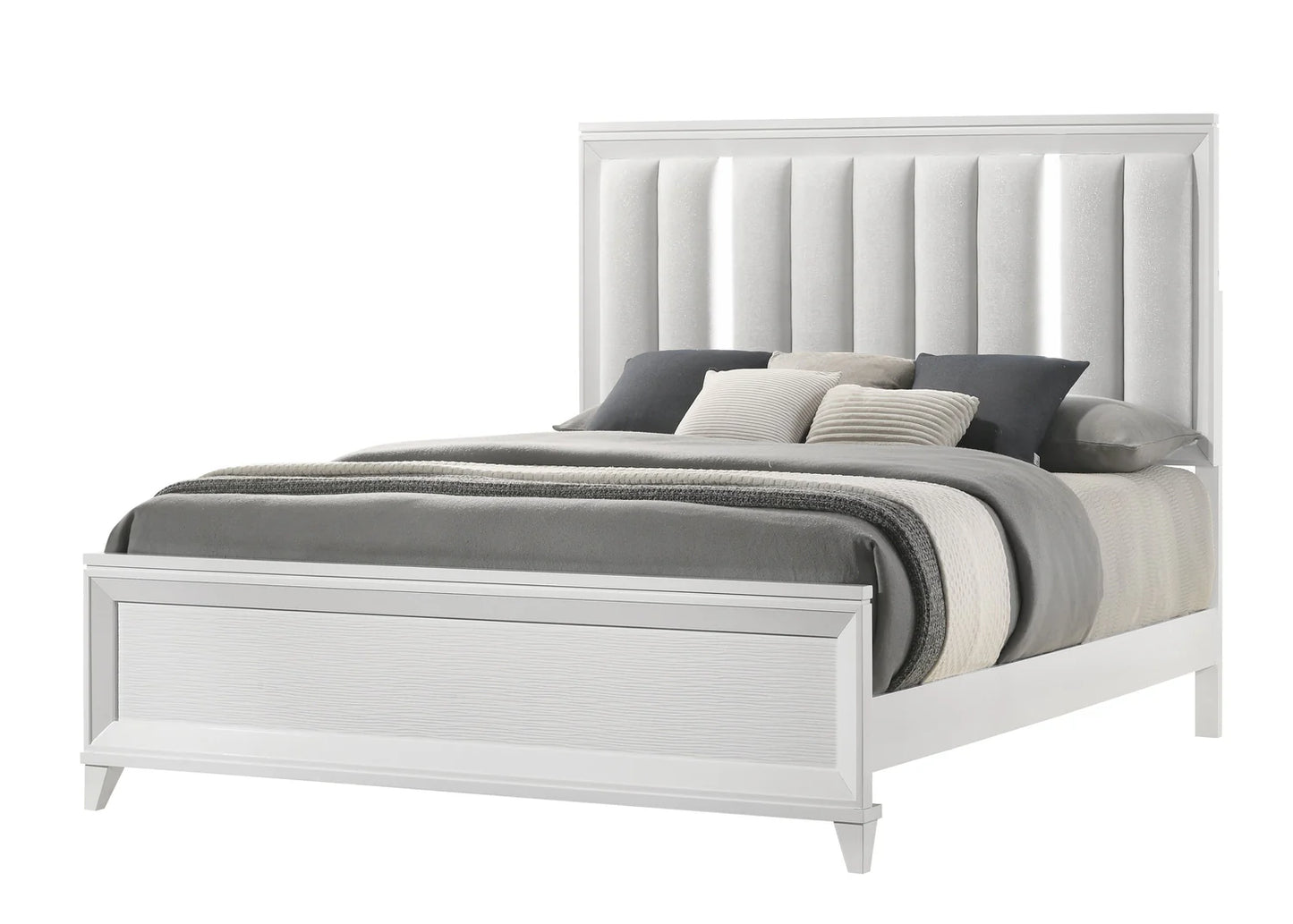 5pcs Cressida White LED Bedroom Set