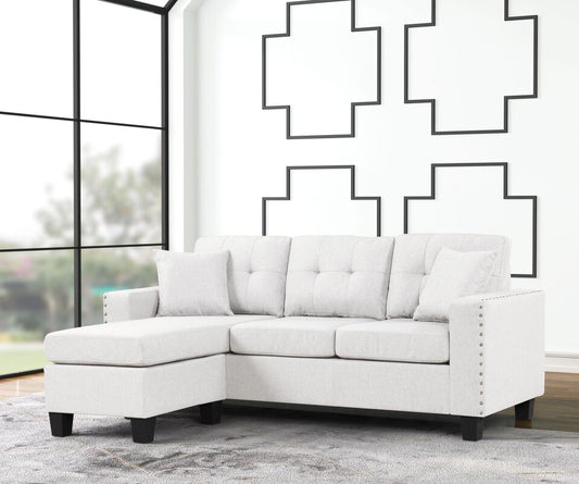 Cris Sand Fabric Reversible Sectional