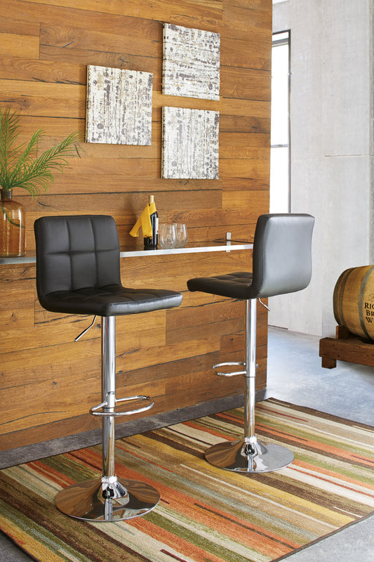 2pcs D120-130 Black Swivel Barstool