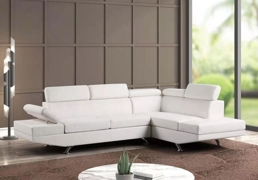 Moderno White Vinyl Sectional