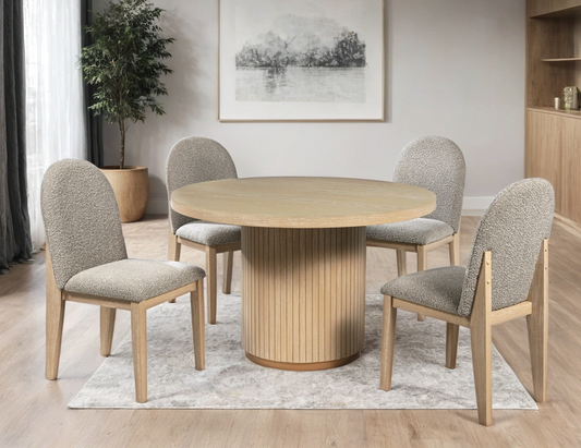 5pcs D400 Light Oak Dining Set