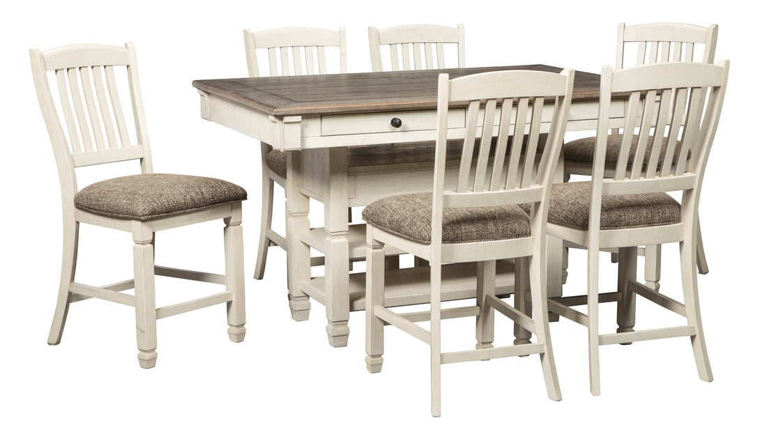 7pcs D647-32 Ashley White Dining Set