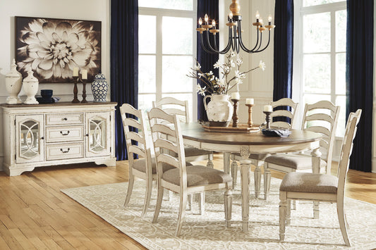 7pcs D743 White Dining Set
