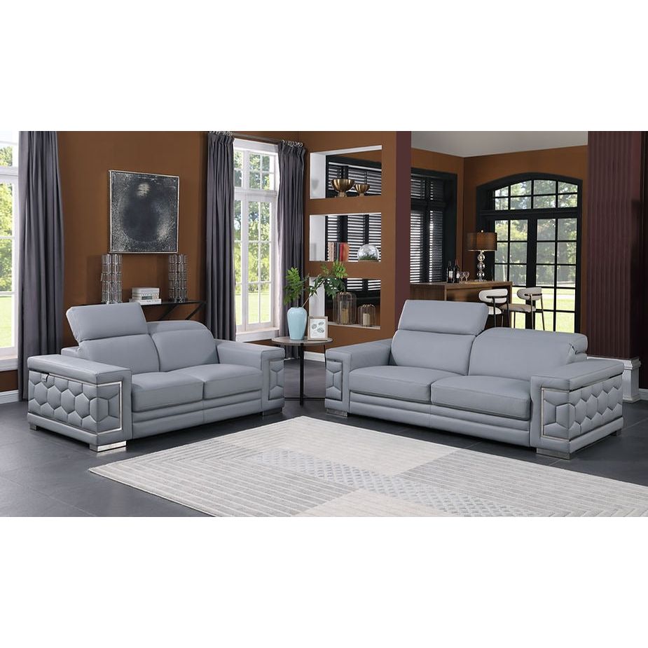 MI-1250 Favo (LT. Blue) - Sofa & Loveseat