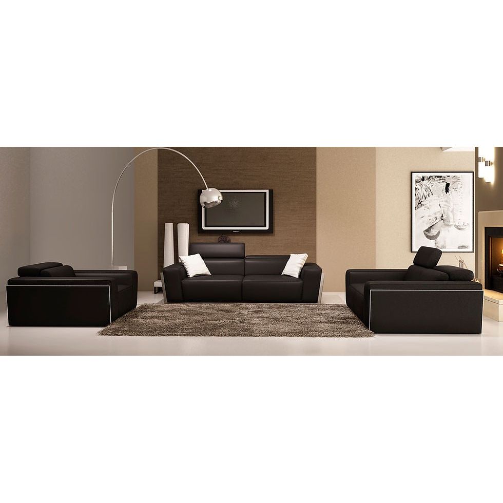 MI-8010 Domo (Black) - Sofa, Loveseat, Chair