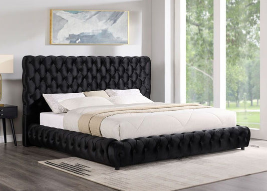 Dream Black Velvet Tufted Bed Frame