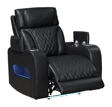 3pcs Dubai Black Leather Power Reclining Sofa Set