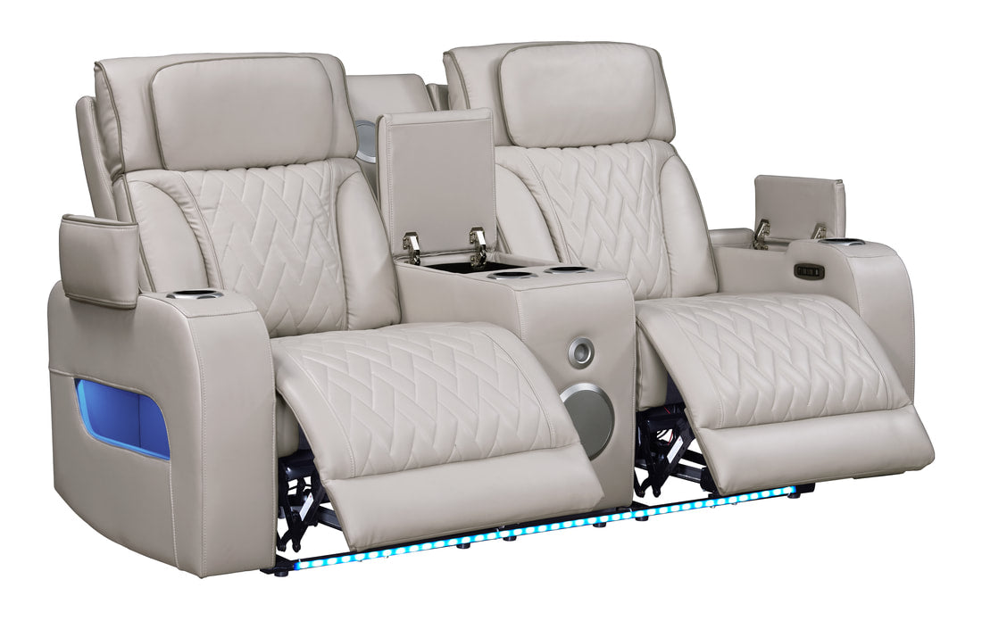 3pcs Dubai Sand Leather Power Reclining Sofa Set