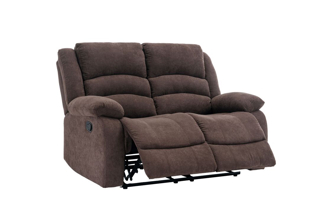 3pcs Dynamo Chocolate Fabric Reclining Sofa Set