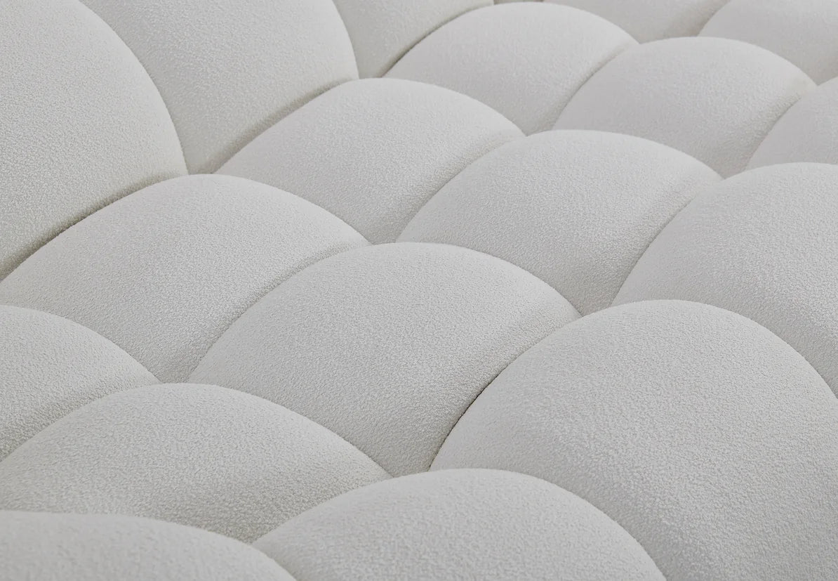 MI-2126B Bubbles White Boucle Sectional