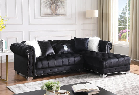 S6250 Yaz Black Velvet Sectional