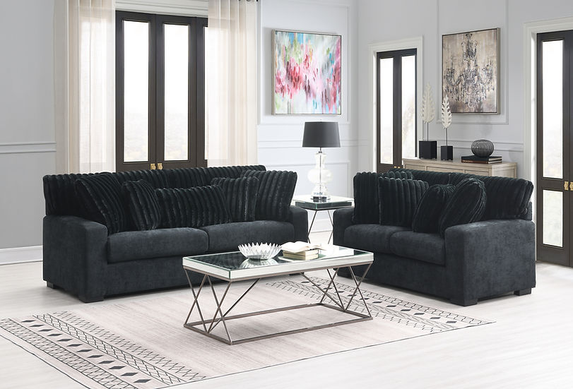 3pcs o 2pcs S1800 Tarra Black Sofa & Loveseat