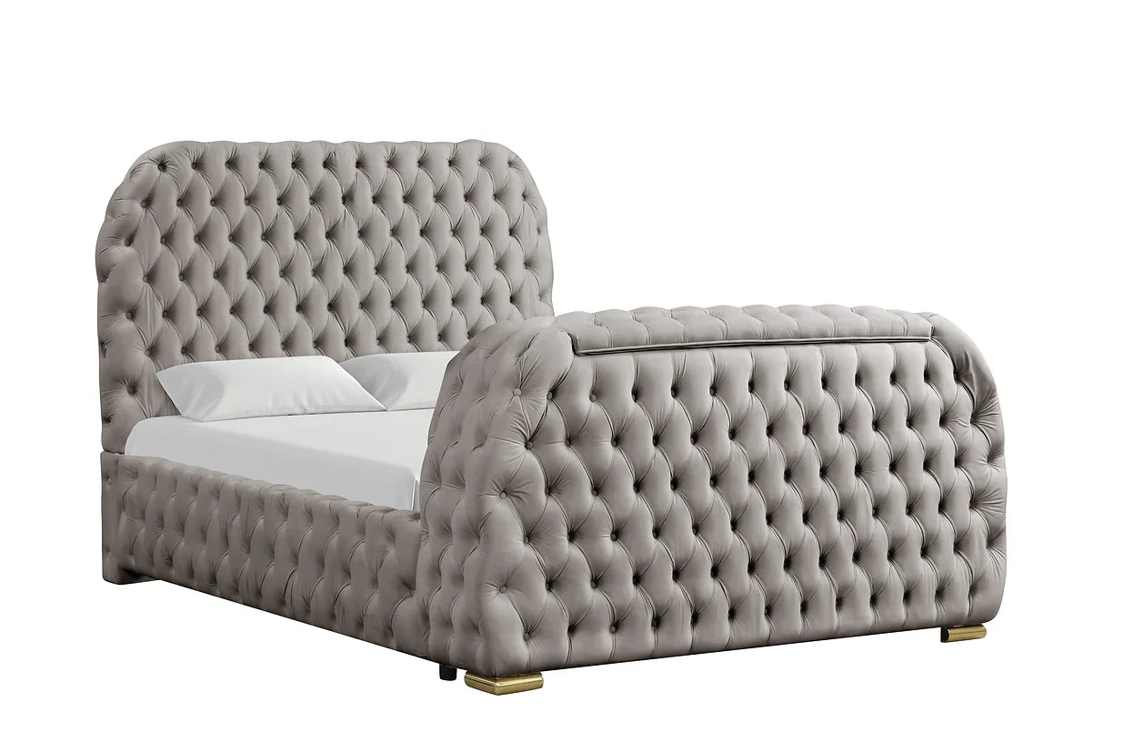Royal Grey Platform Bed Frame