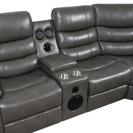 S8787 Sonic LED Grey Power Reclining Sectional