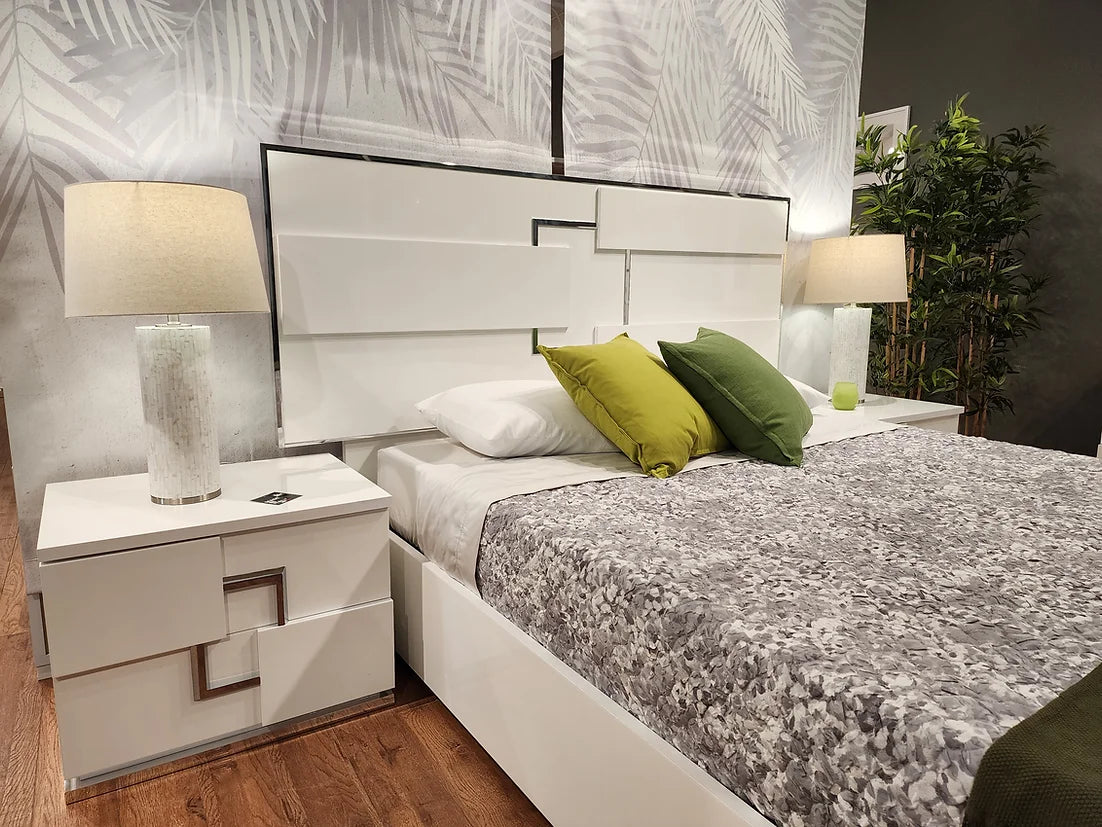5pcs Infinity White Italian Bedroom Set