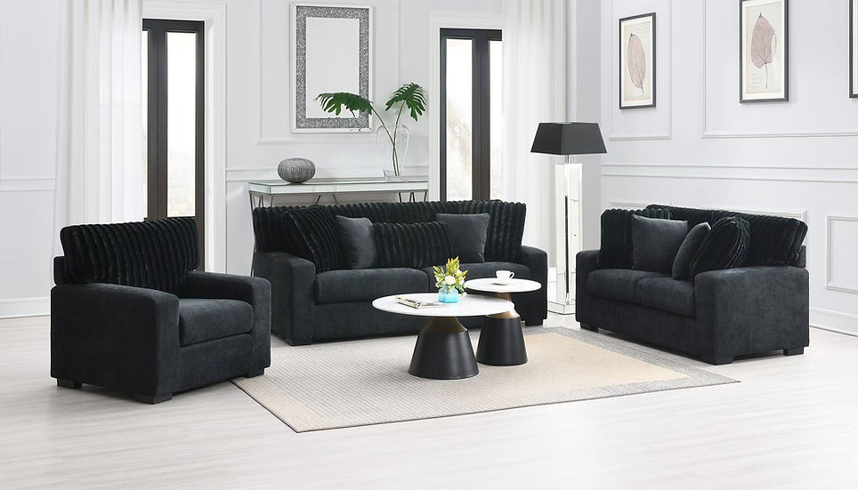 3pcs o 2pcs S1800 Tarra Black Sofa & Loveseat
