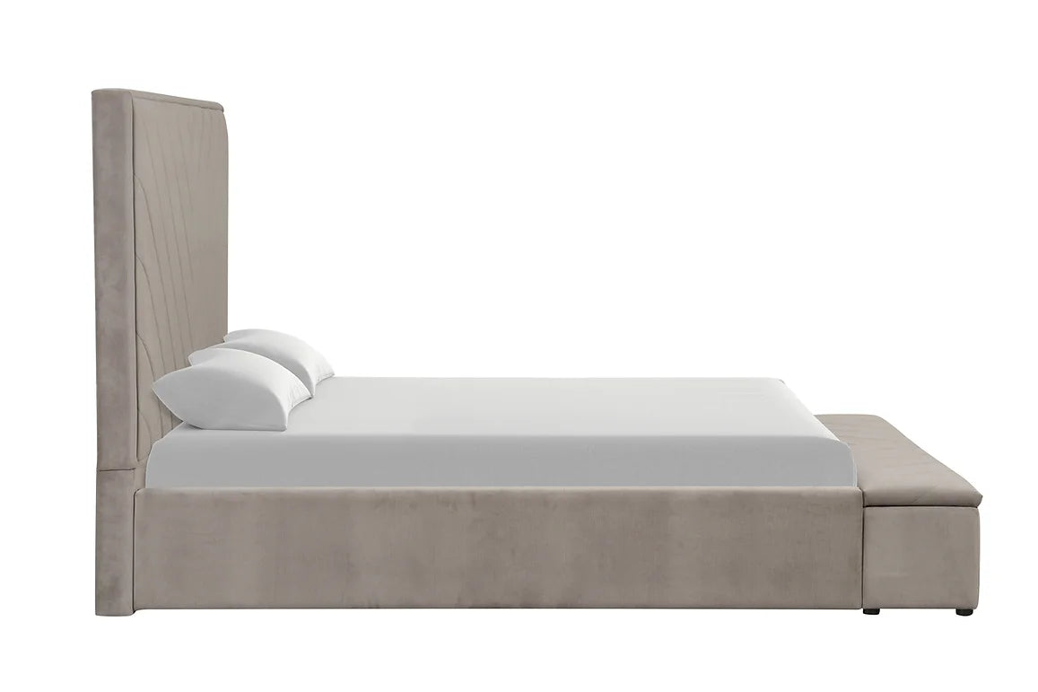 B8012 Mio Grey Velvet Storage Bed Frame