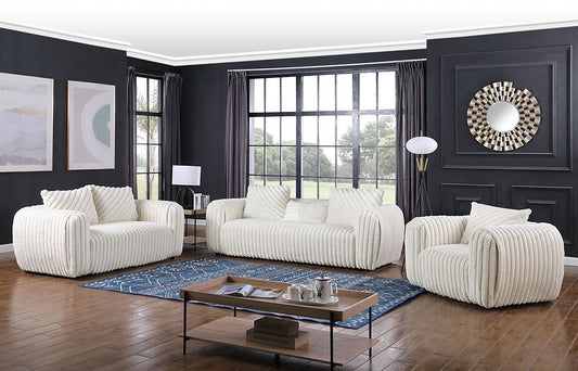 3pcs or 2pcs S8809 Eli White Sofa, Loveseat & Chair