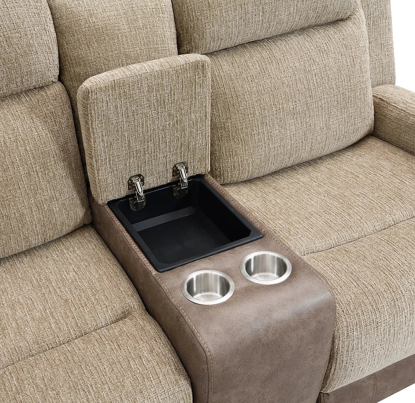 3pcs Wilbert Two-Tone Brown Fabric Reclining Set