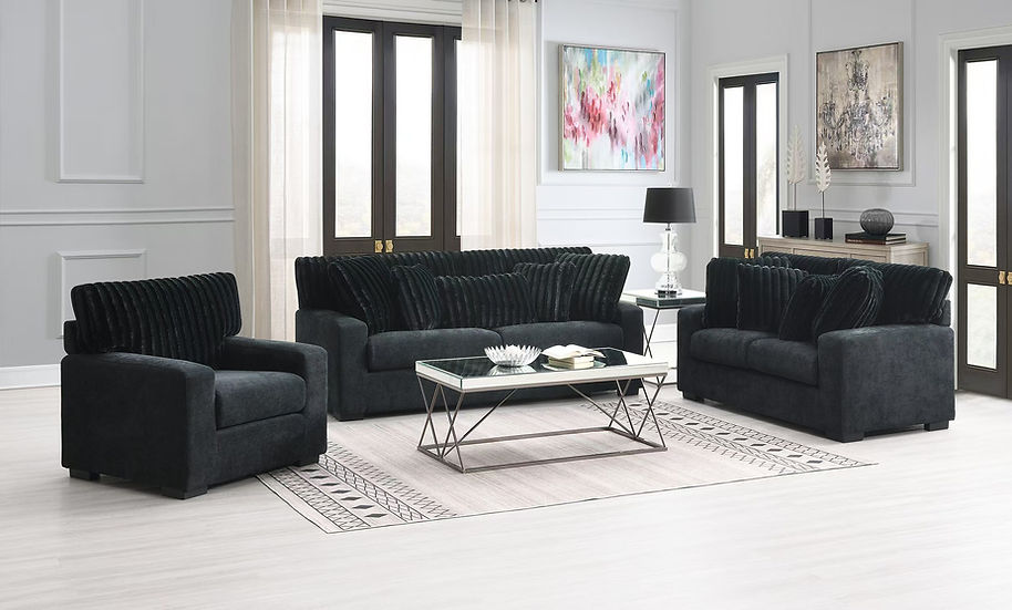 3pcs o 2pcs S1800 Tarra Black Sofa & Loveseat