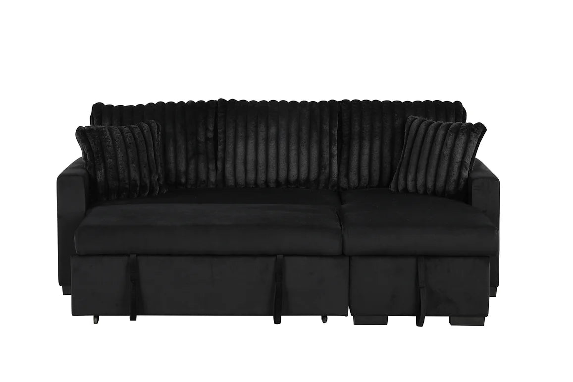 S8670 Nori Black Sectional with Pullout Bed