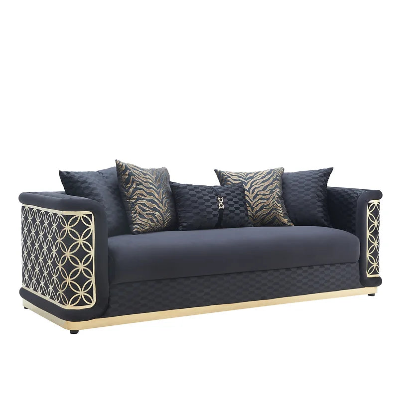 S3390 Riya Black Sofa, Loveseat & Chair