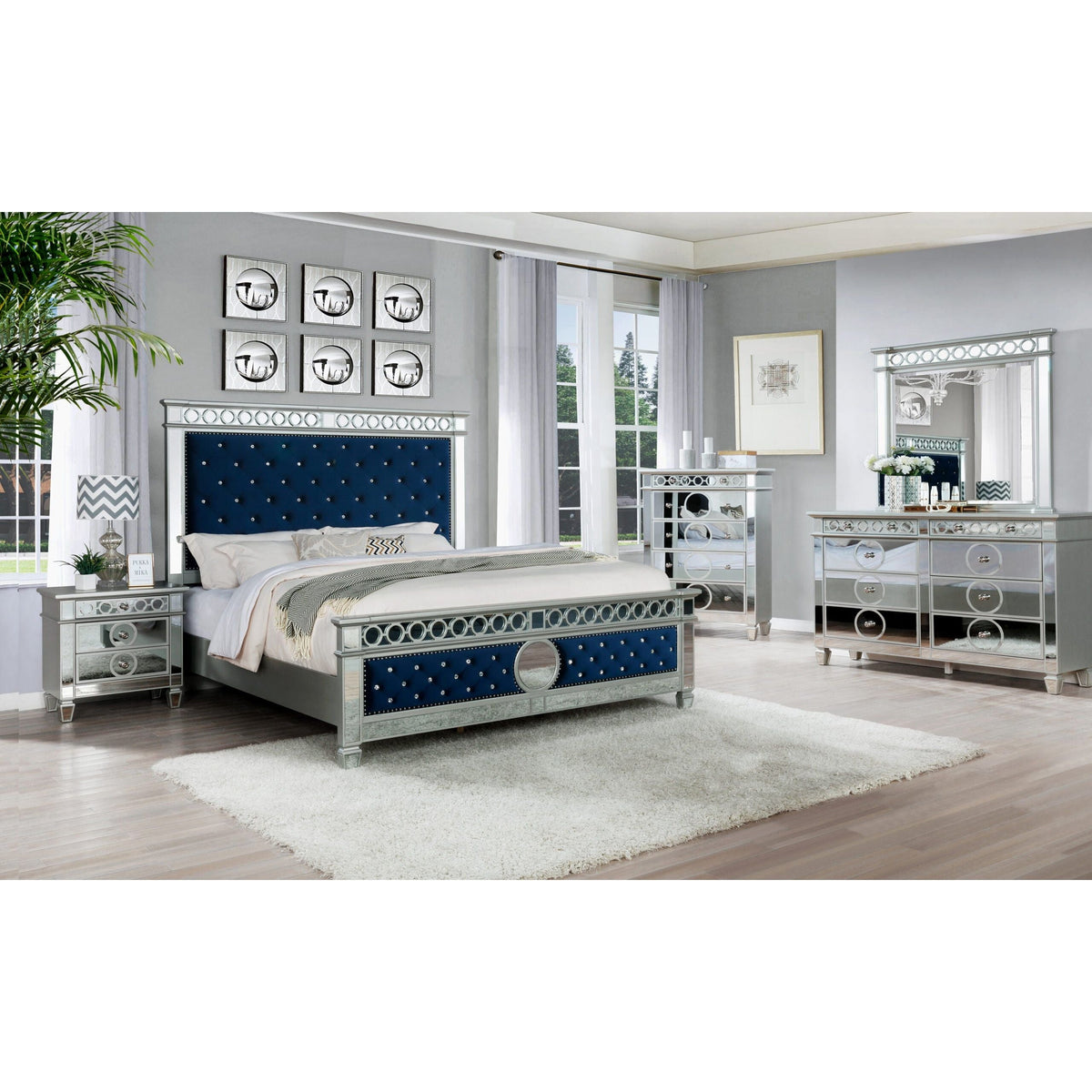 B1852 Bella (Blue Velvet) - Queen 5pcs