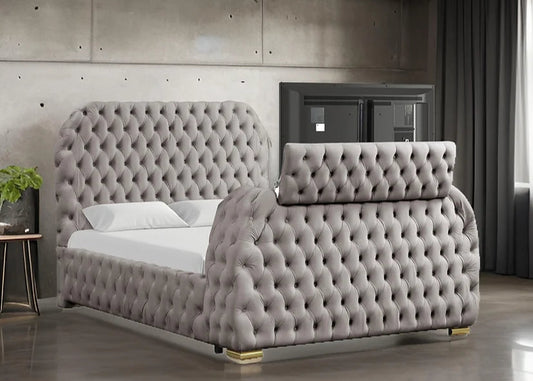 Royal Grey Platform Bed Frame