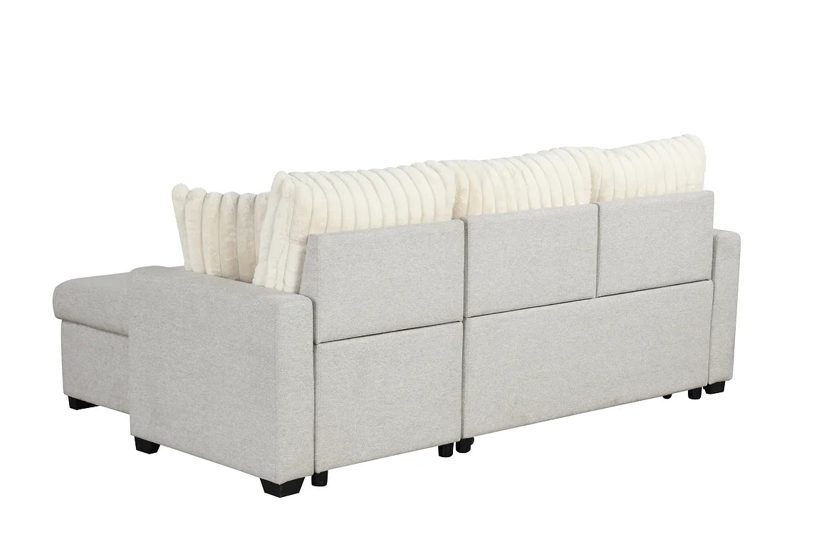 S8670 Nori Beige Sectional with Pullout Bed
