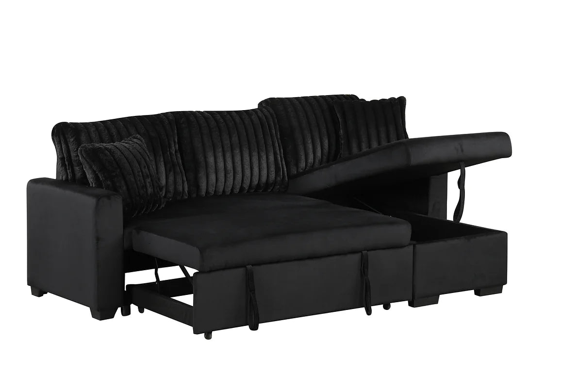 S8670 Nori Black Sectional with Pullout Bed