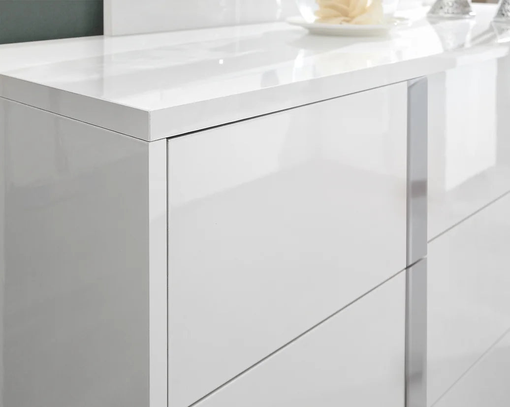 B2180 Beverly White Gloss 5pcs Bedroom Set