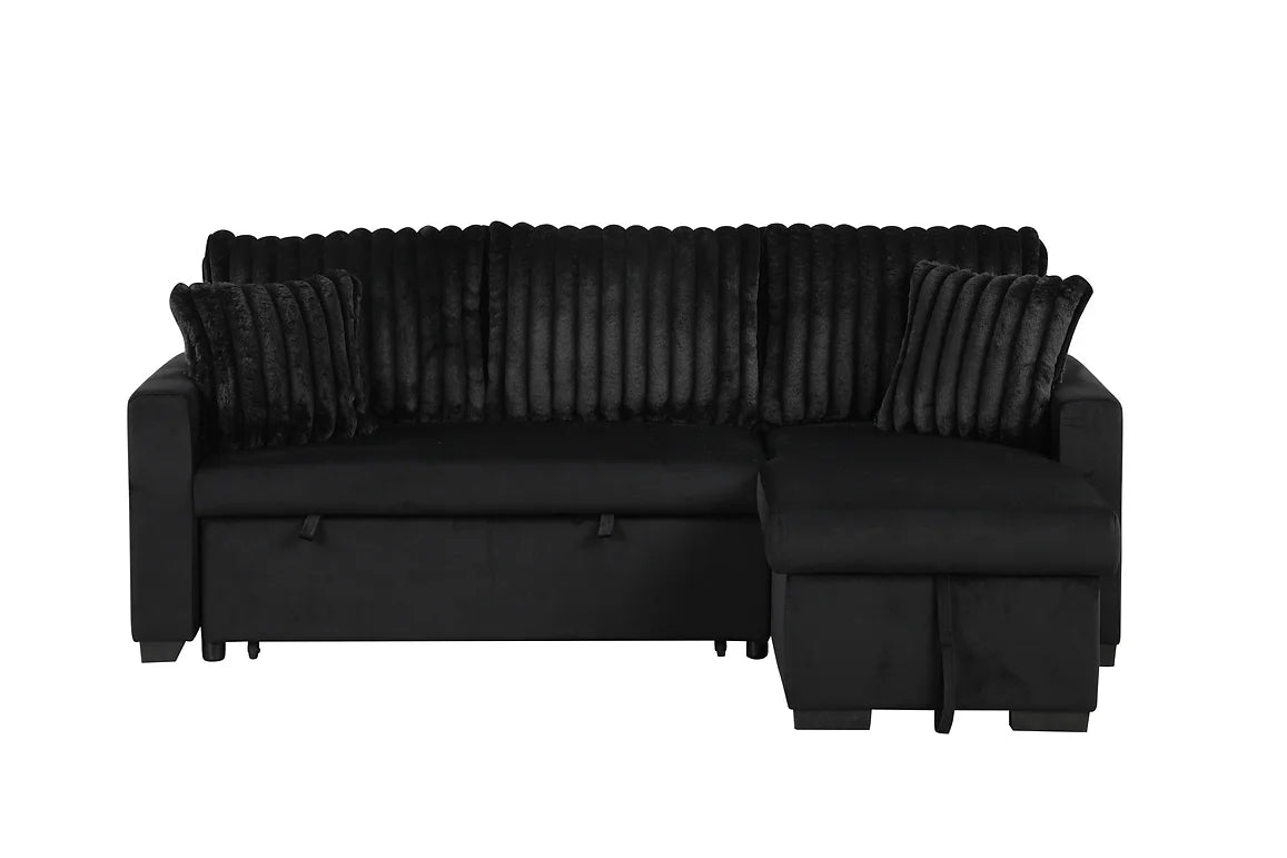 S8670 Nori Black Sectional with Pullout Bed