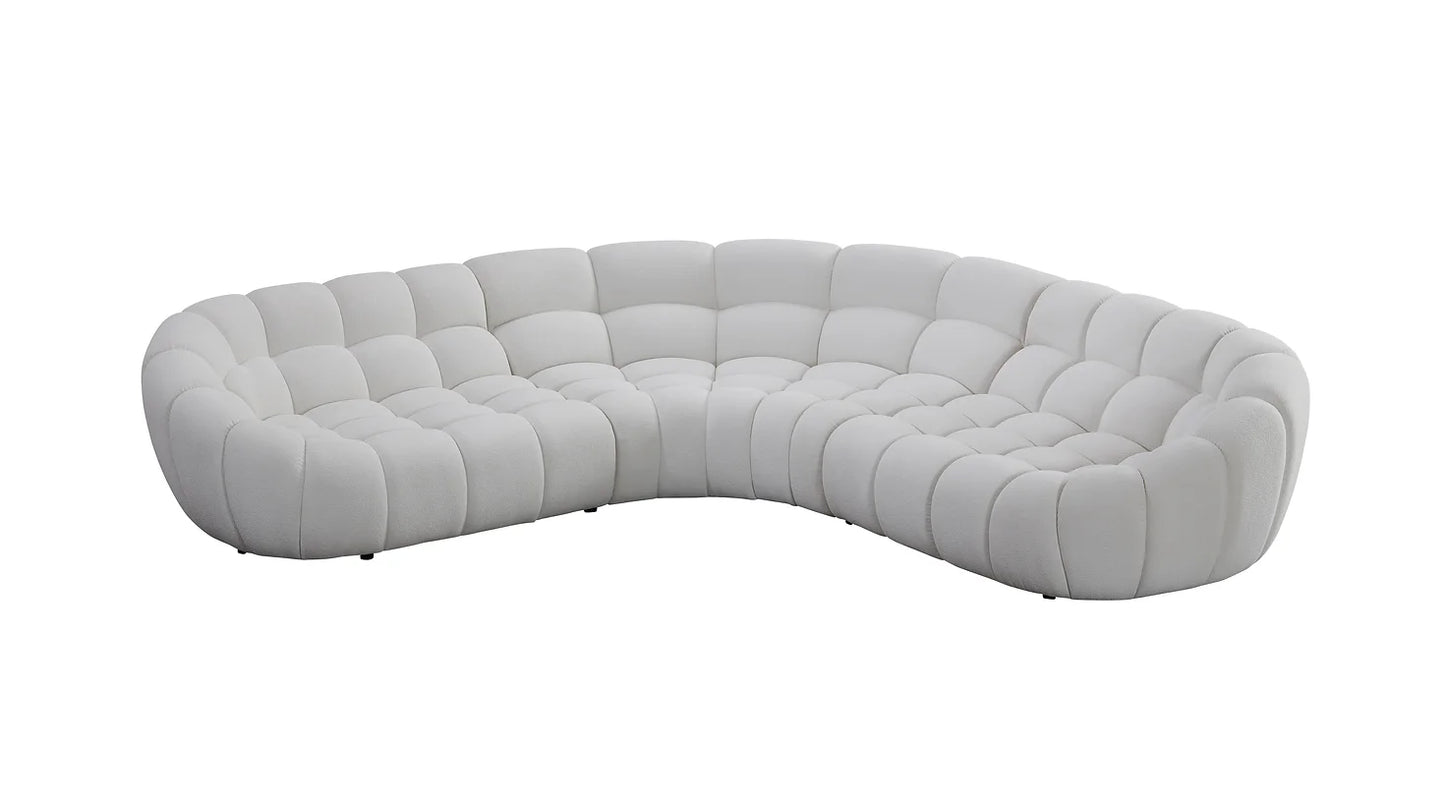 MI-2126B Bubbles White Boucle Sectional