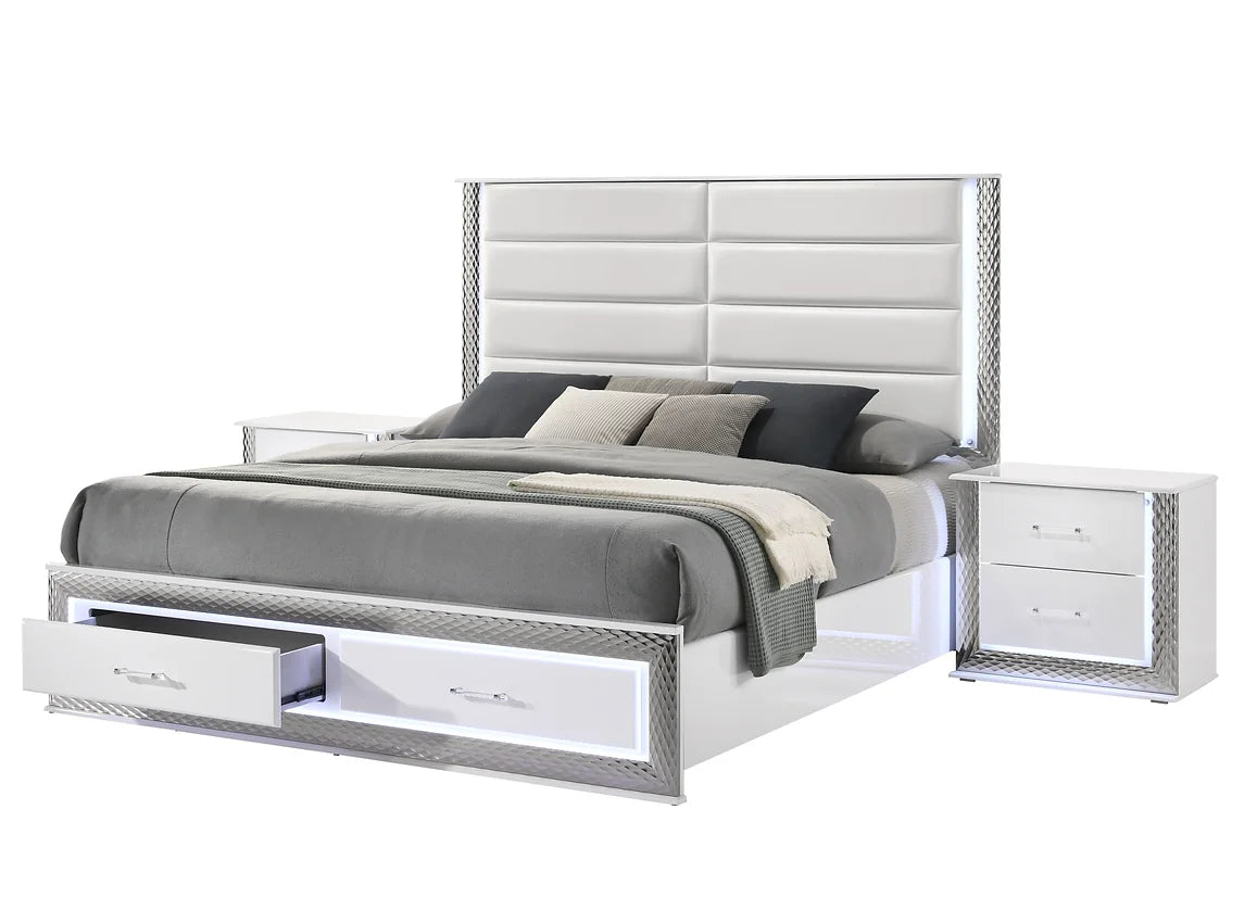 5pcs B79 Dina LED White Bedroom Set