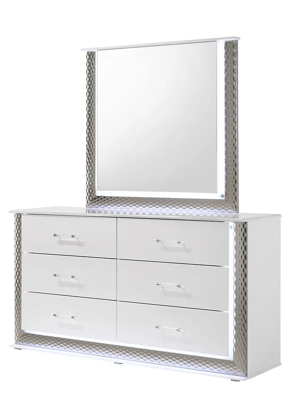 5pcs B79 Dina LED White Bedroom Set