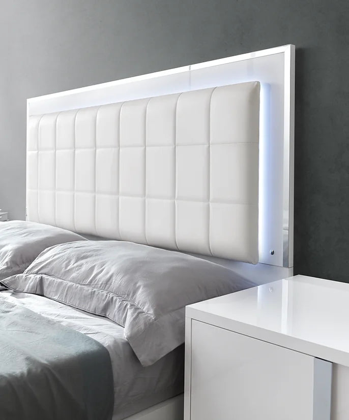 B2180 Beverly White Gloss 5pcs Bedroom Set
