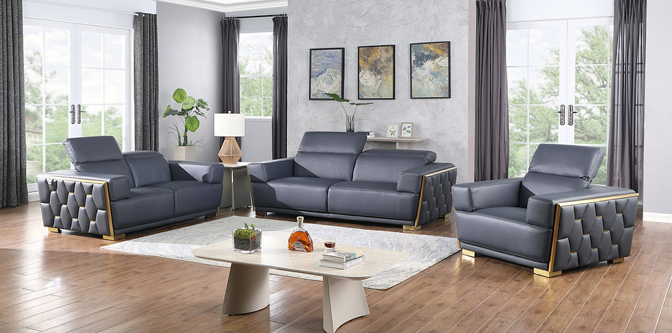 MI-1245 Hexor Navy Sofá &amp; Loveseat Optional Add Chair