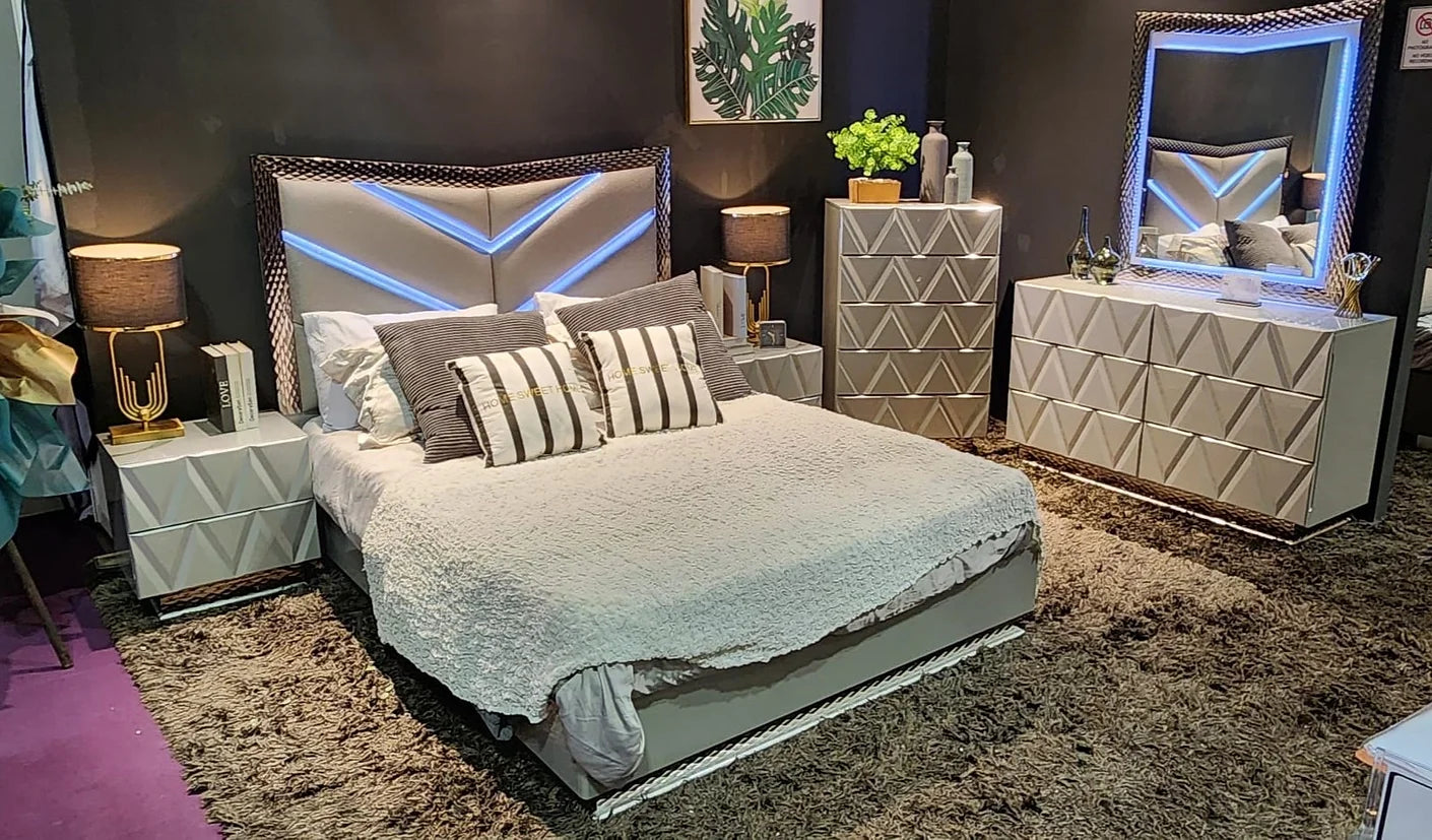 5pcs B91 Vera Grey Finish Bedroom Set