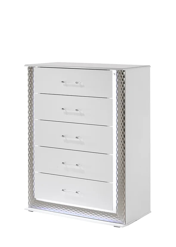 5pcs B79 Dina LED White Bedroom Set