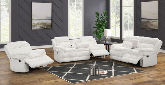 3pcs S3939 Mellow White Reclining Sofa Set