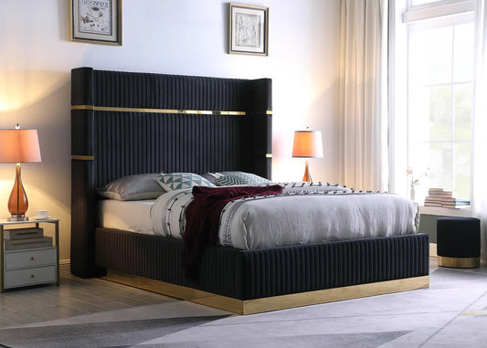 Aspen Black Velvet Platform Bed Frame