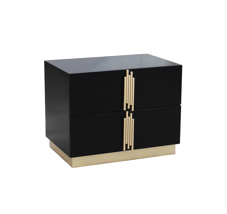 5pcs B7550 Evon Black Velvet Bedroom Set