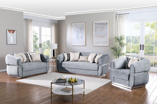 3pcs or 2pcs S3500 Carmela Grey Sofa, Loveseat & Chair