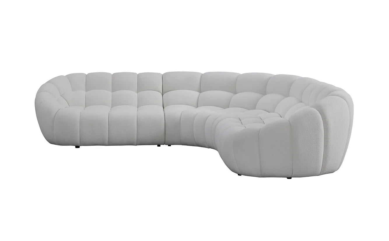 MI-2126B Bubbles White Boucle Sectional