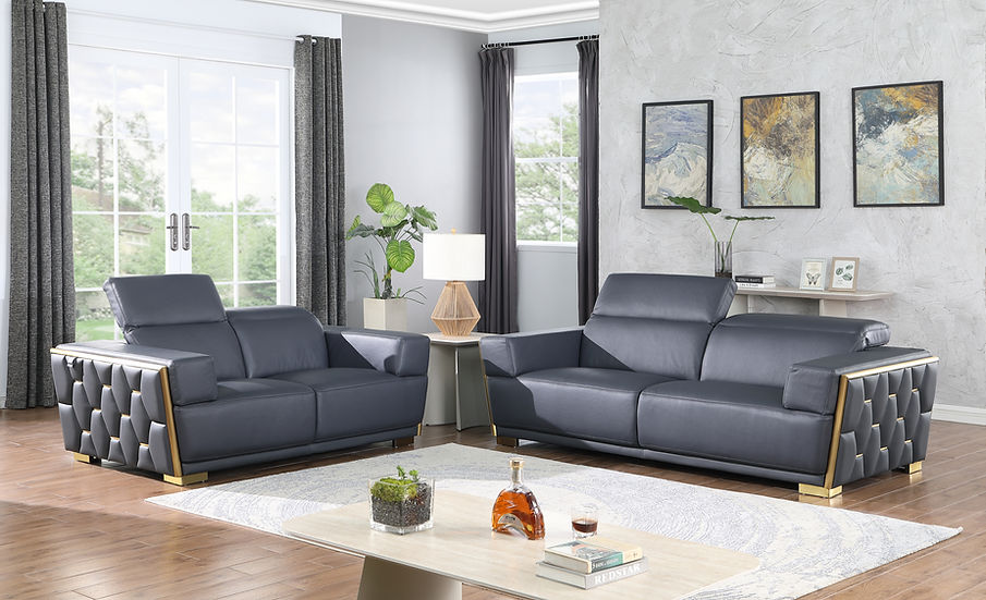 MI-1245 Hexor Navy Sofá &amp; Loveseat Optional Add Chair